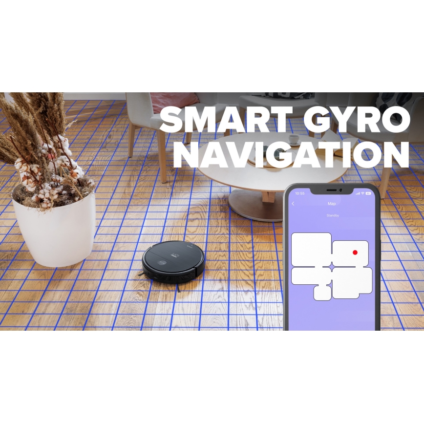 Niceboy ION Charles i6 - Smart robotic vacuum cleaner 2in1 2600 mAh Wi-Fi black