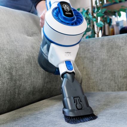 Niceboy ION Hurricane H5 - Cordless stick vacuum cleaner 2in1 150W/2200 mAh white/blue