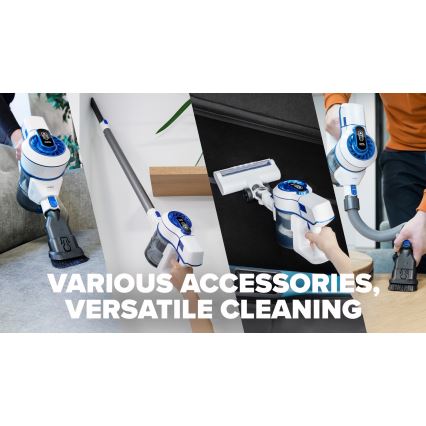 Niceboy ION Hurricane H5 - Cordless stick vacuum cleaner 2in1 150W/2200 mAh white/blue