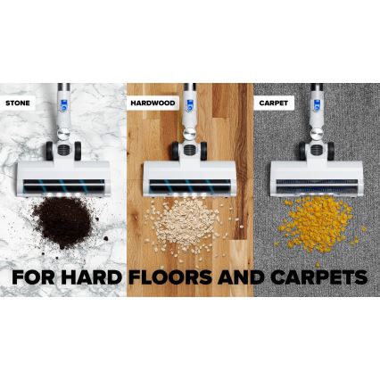 Niceboy ION Hurricane H5 - Cordless stick vacuum cleaner 2in1 150W/2200 mAh white/blue