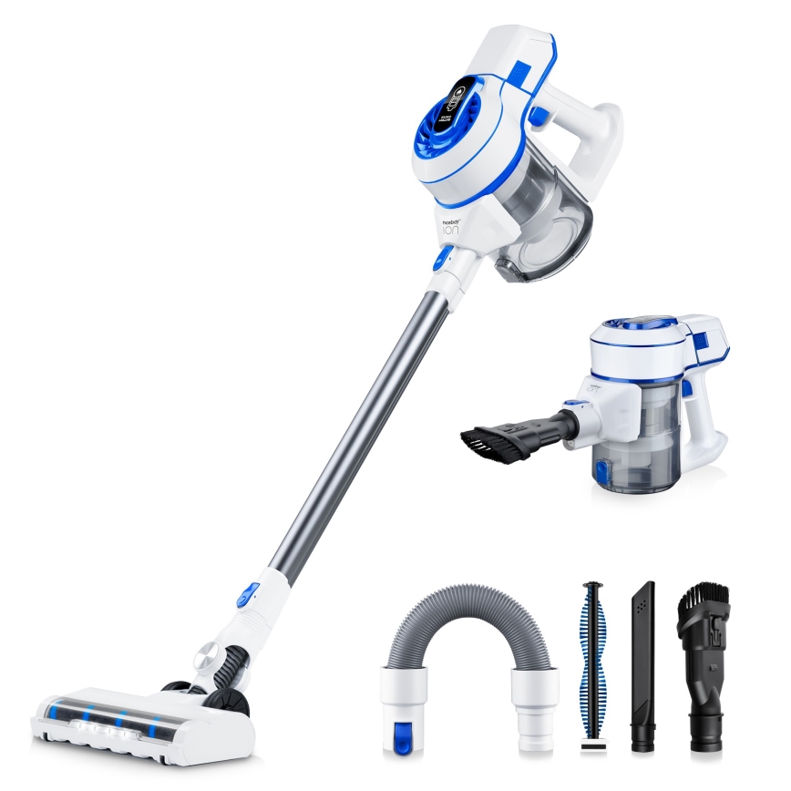 Niceboy ION Hurricane H5 - Cordless stick vacuum cleaner 2in1 150W/2200 mAh white/blue