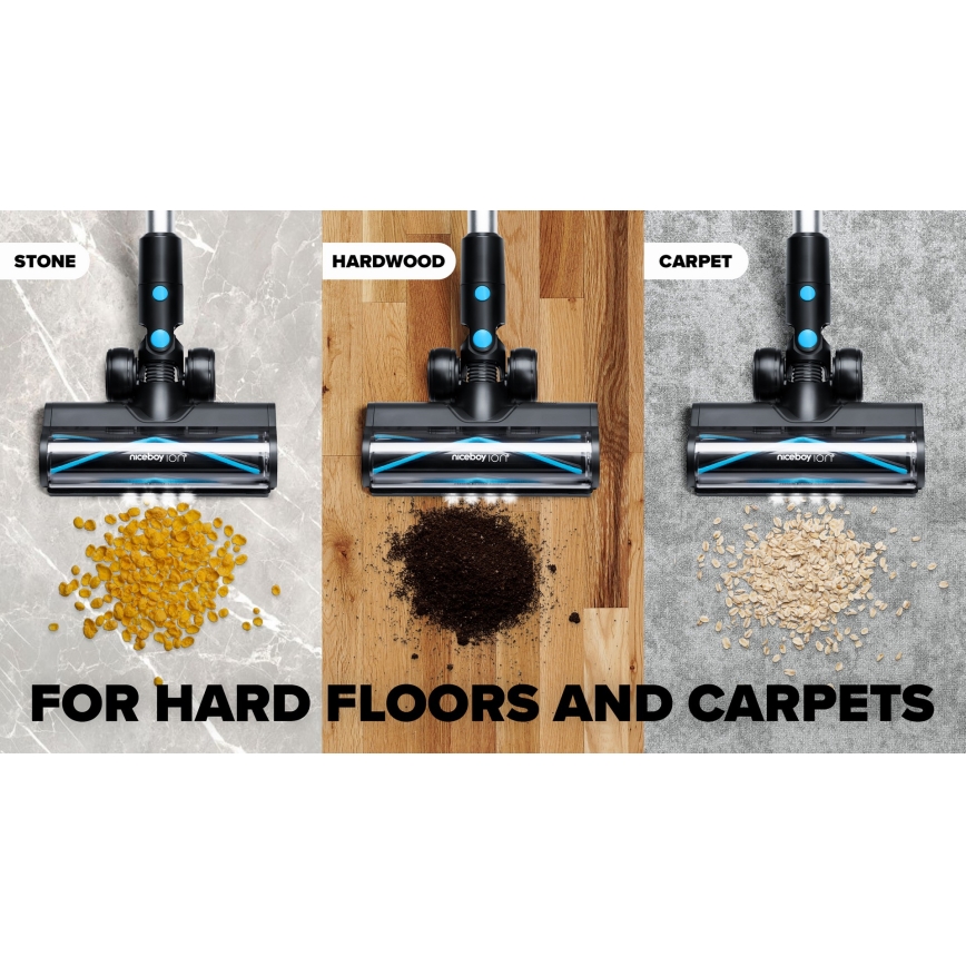 Niceboy ION Hurricane H7 - Flexible cordless stick vacuum cleaner 2in1 200W/2200 mAh black