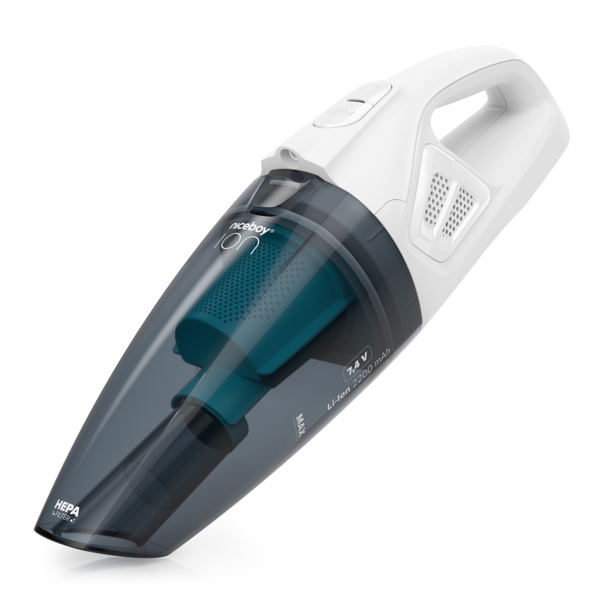 Niceboy ION Hurricane R1 - Rechargeable handheld vacuum cleaner 50W/2200 mAh white/blue