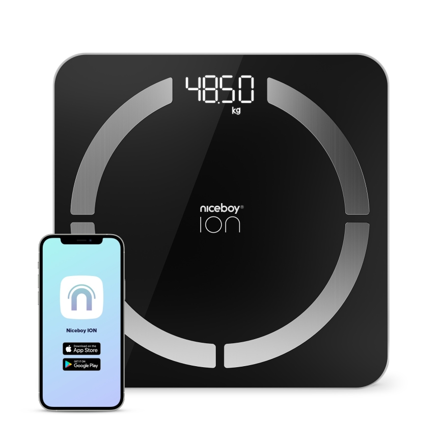 Niceboy ION SmartScale - Smart digital personal scale 3xAAA black