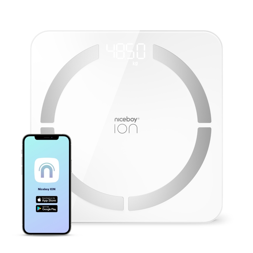 Niceboy ION SmartScale - Smart digital personal scale 3xAAA white