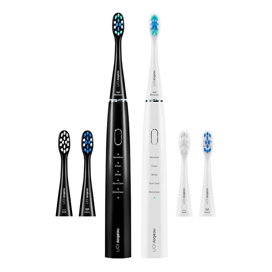 Niceboy ION Sonic Duo Pack - SET 2x Sonic toothbrush IPX7 black + white