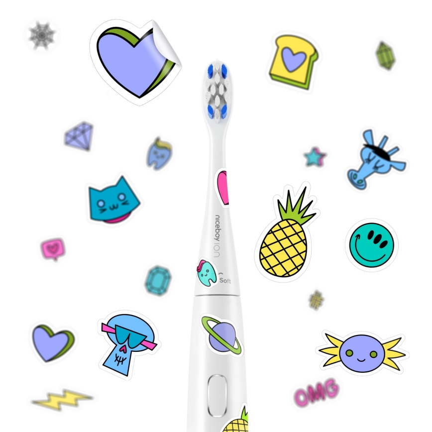 Niceboy ION Sonic Kids - Children's sonic toothbrush IPX7 white