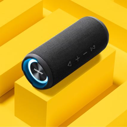 Niceboy Nexus - LED Wireless speaker with a microphone 26W/4000 mAh IPX6 black