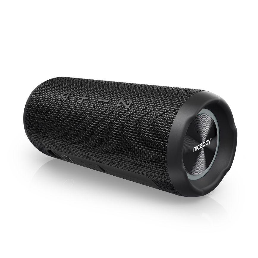 Niceboy Nexus - LED Wireless speaker with a microphone 26W/4000 mAh IPX6 black