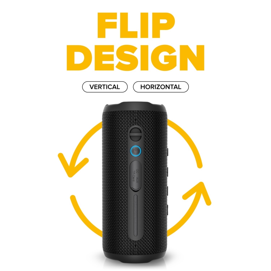 Niceboy Nexus - LED Wireless speaker with a microphone 26W/4000 mAh IPX6 black