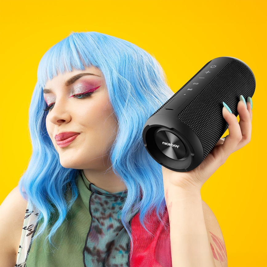 Niceboy Orion - LED Wireless speaker with a microphone 24W/2200 mAh IPX7 black