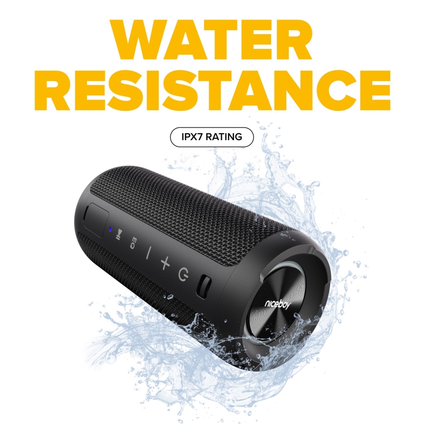 Niceboy Orion - LED Wireless speaker with a microphone 24W/2200 mAh IPX7 black