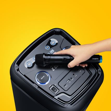 Niceboy PARTY Boss 2 - LED Wireless speaker with a microphone and power bank function 200W/4500 mAh + remote control