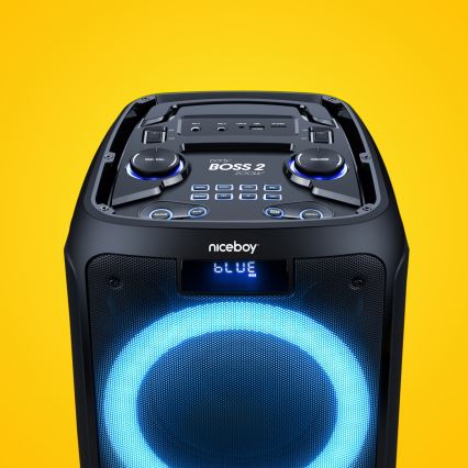 Niceboy PARTY Boss 2 - LED Wireless speaker with a microphone and power bank function 200W/4500 mAh + remote control