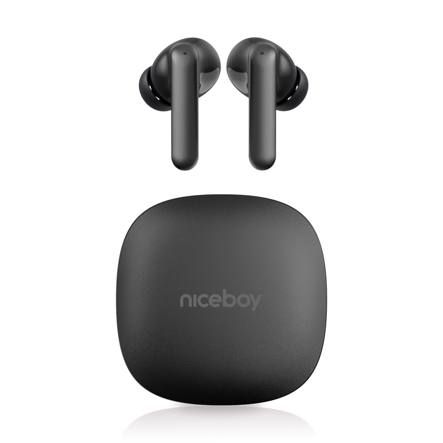 Niceboy Pins 4 PRO - Wireless earphones with ANC 380 mAh + 2x 35 mAh IP54 black