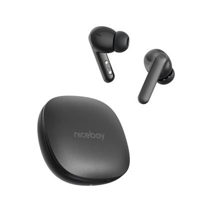 Niceboy Pins 4 PRO - Wireless earphones with ANC 380 mAh + 2x 35 mAh IP54 black
