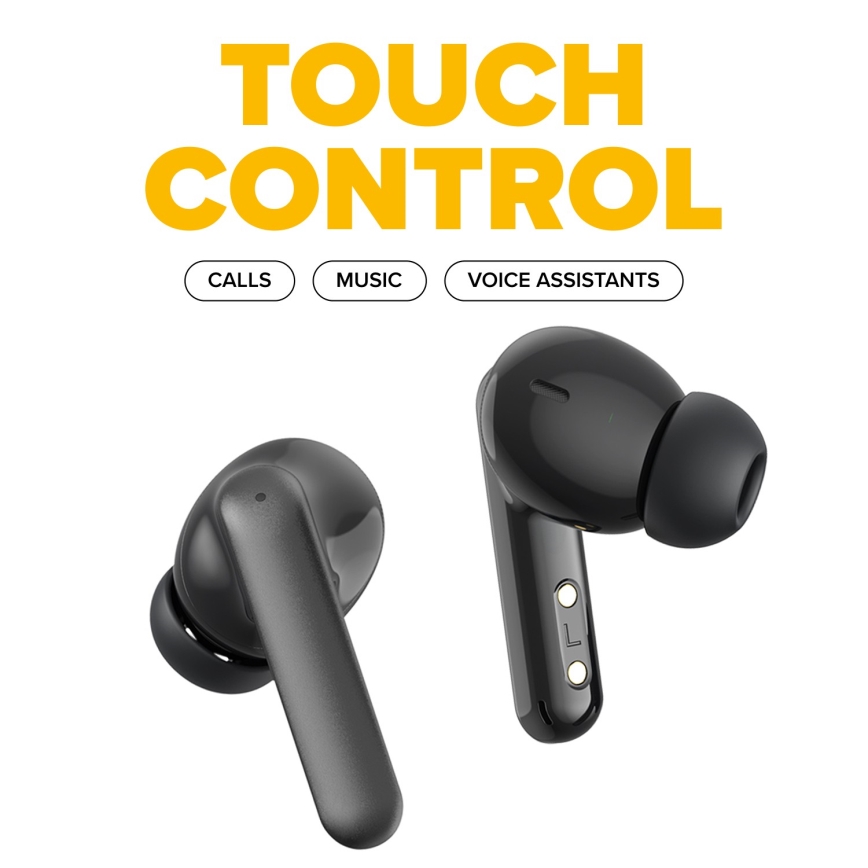 Niceboy Pins 4 PRO - Wireless earphones with ANC 380 mAh + 2x 35 mAh IP54 black