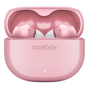 Niceboy Pins 4 - Wireless Earbuds with ANC, 400 mAh Case + 2 x 50 mAh Earbuds, IPX4, Pink