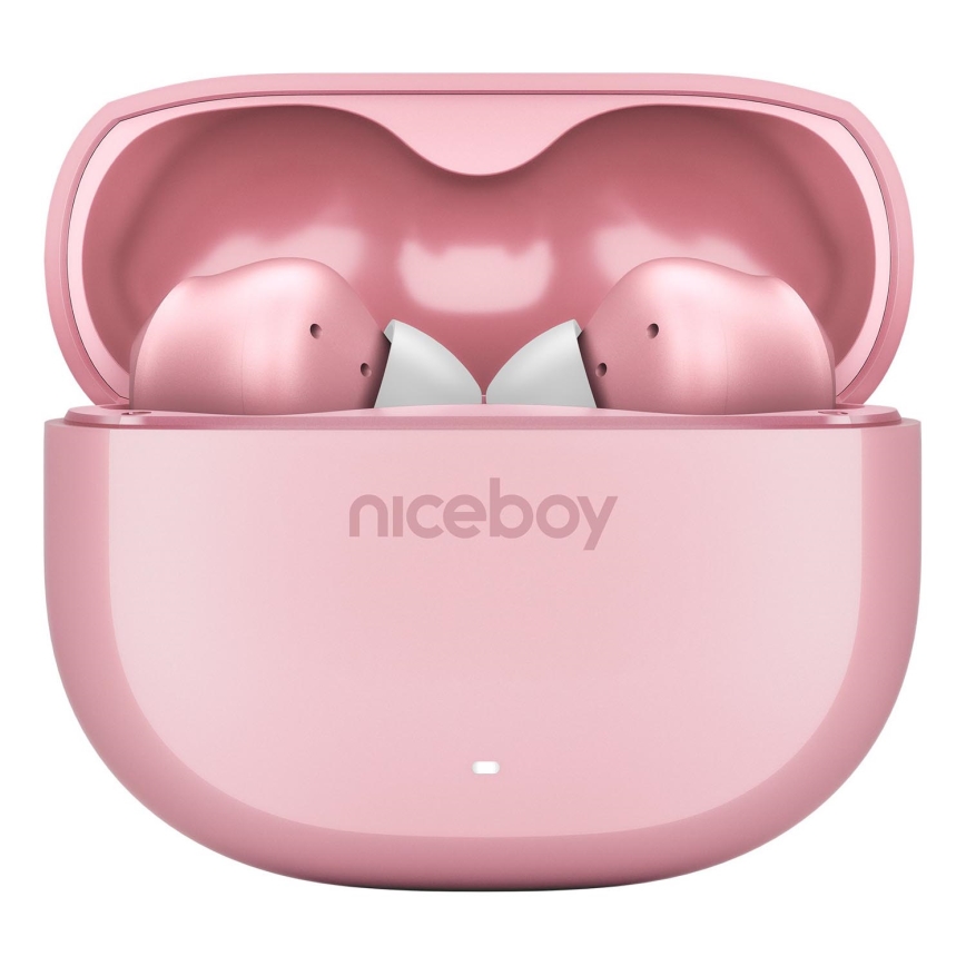 Niceboy Pins 4 - Wireless Earbuds with ANC, 400 mAh Case + 2 x 50 mAh Earbuds, IPX4, Pink