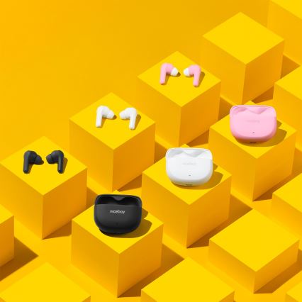 Niceboy Pins 4 - Wireless Earbuds with ANC, 400 mAh Case + 2 x 50 mAh Earbuds, IPX4, Pink