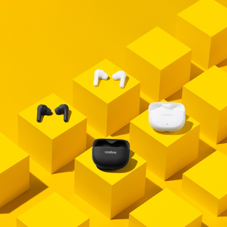 Niceboy Pins 4 - Wireless earphones with ANC 400 mAh + 2x 50 mAh IPX4 white