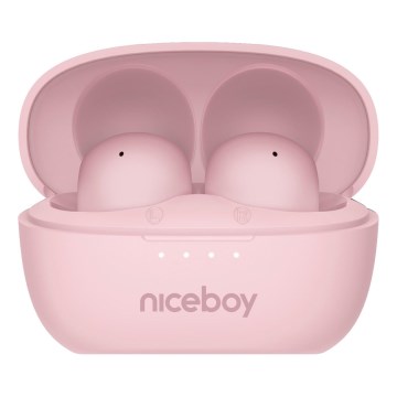 Niceboy Podsie 4 POP - Wireless Earbuds, 400 mAh + 2x 40 mAh, IPX4, Pink