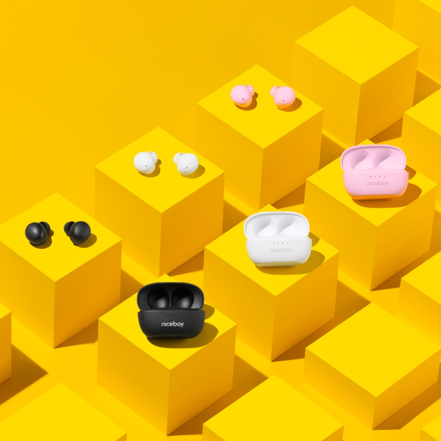 Niceboy Podsie 4 POP - Wireless Earbuds, 400 mAh + 2x 40 mAh, IPX4, Pink