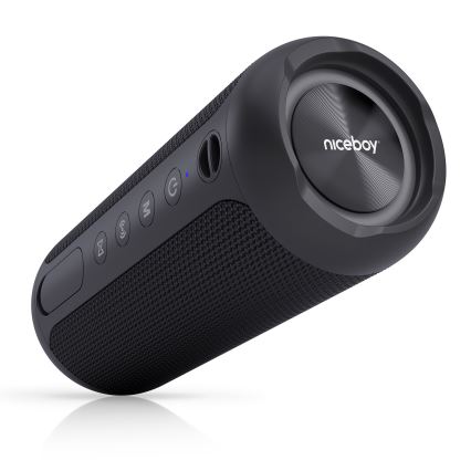 Niceboy Polaris - LED Wireless speaker with a microphone 30W/2000 mAh IPX7 black