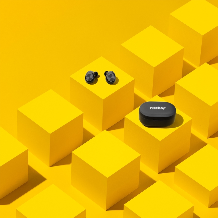 Niceboy Recessed 4 - Wireless earphones 500 mAh + 2x 70 mAh IPX5 black