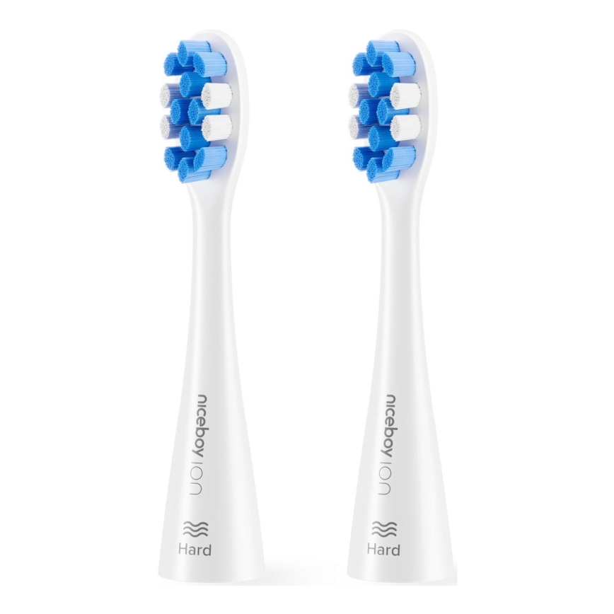 Niceboy - SET 2x Replacement head Hard for toothbrush ION Sonic and SmartSonic white