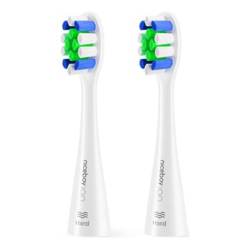 Niceboy - SET 2x Replacement head Lite Hard for toothbrush ION Sonic white