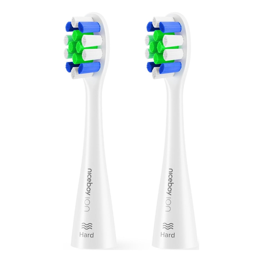 Niceboy - SET 2x Replacement head Lite Hard for toothbrush ION Sonic white