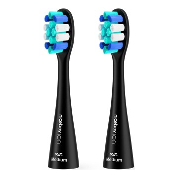 Niceboy - SET 2x Replacement head Lite Medium for toothbrush ION Sonic black