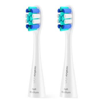 Niceboy - SET 2x Replacement head Lite Medium for toothbrush ION Sonic white