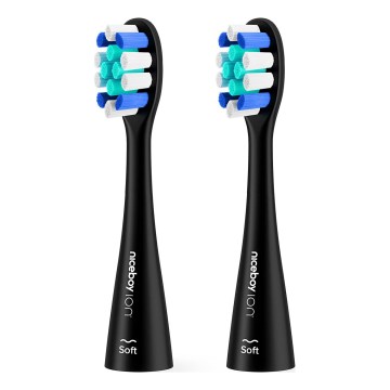 Niceboy - SET 2x Replacement head Lite Soft for toothbrush ION Sonic black