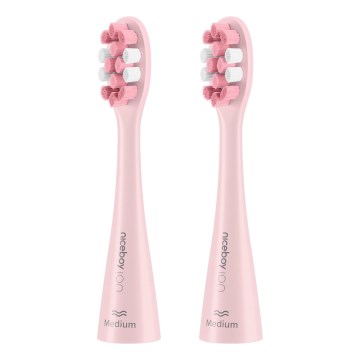 Niceboy - SET 2x Replacement head Medium for toothbrush ION Sonic and SmartSonic pink
