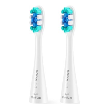 Niceboy - SET 2x Replacement head Medium for toothbrush ION Sonic and SmartSonic white