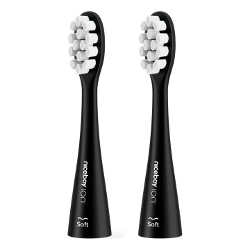 Niceboy - SET 2x Replacement head Soft for toothbrush ION Sonic and SmartSonic black