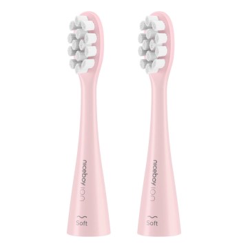 Niceboy - SET 2x Replacement head Soft for toothbrush ION Sonic and SmartSonic pink