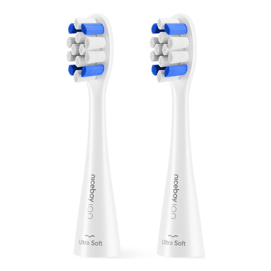 Niceboy - SET 2x Replacement head Ultrasoft for children's toothbrush ION Sonic white