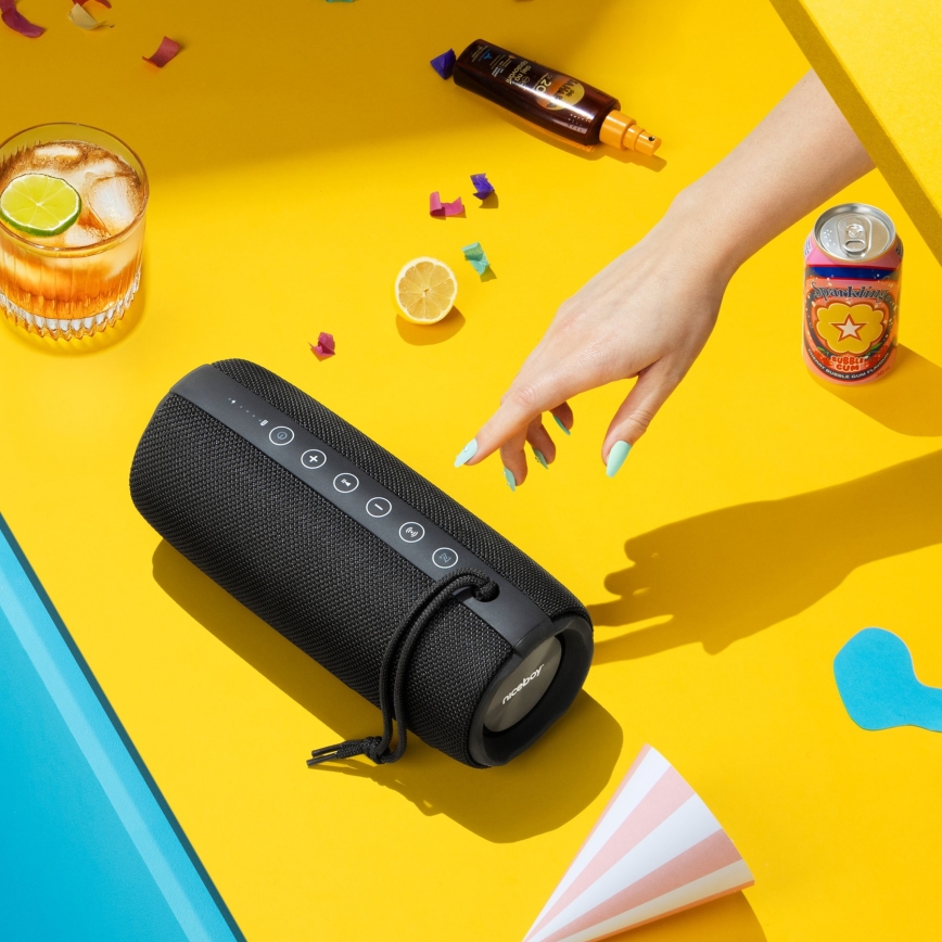Niceboy Titan 4 - LED Wireless speaker with a microphone and power bank function 50W/4000 mAh IPX7 black