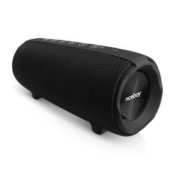 Niceboy Titan 4 - LED Wireless speaker with a microphone and power bank function 50W/4000 mAh IPX7 black