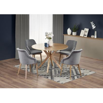 NICOLAS dining table, 120 cm diameter, brown