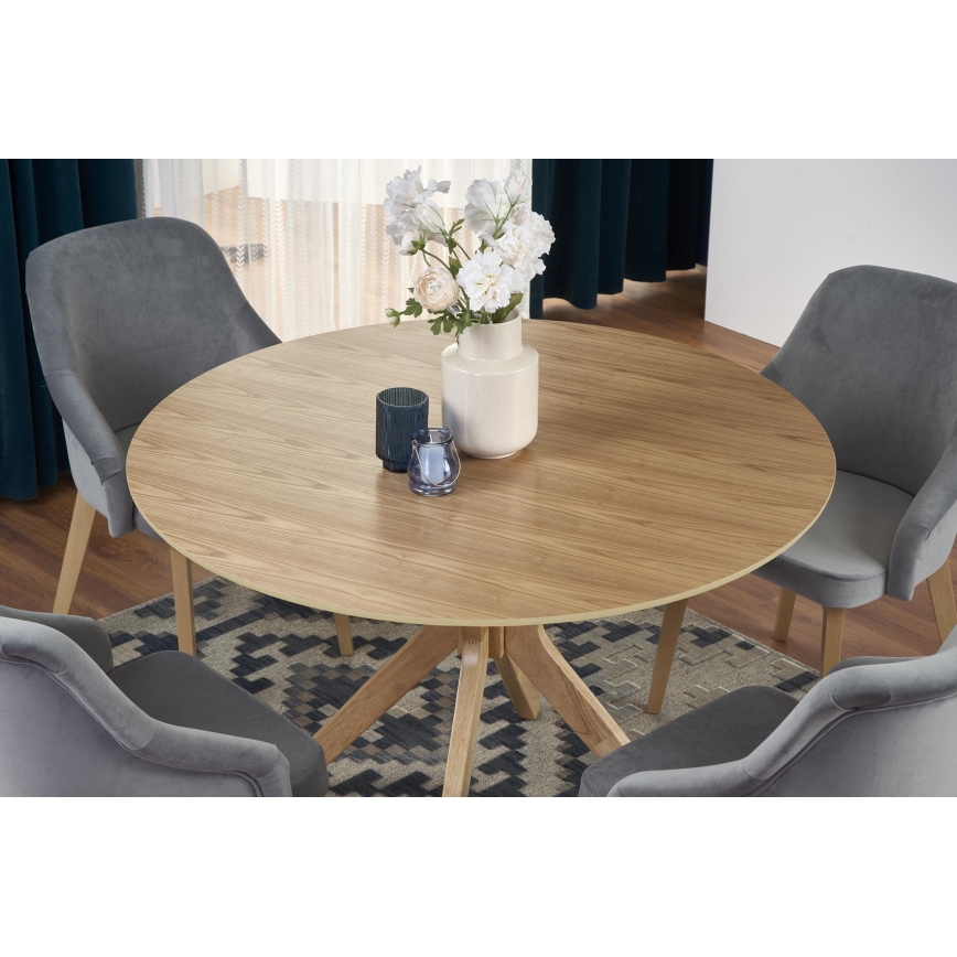 NICOLAS dining table, 120 cm diameter, brown