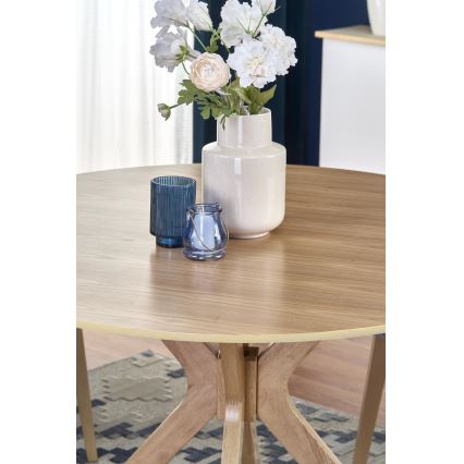 NICOLAS dining table, 120 cm diameter, brown