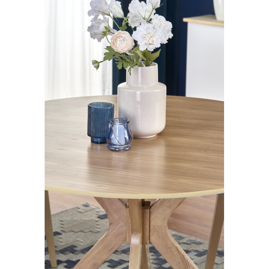 NICOLAS dining table, 120 cm diameter, brown