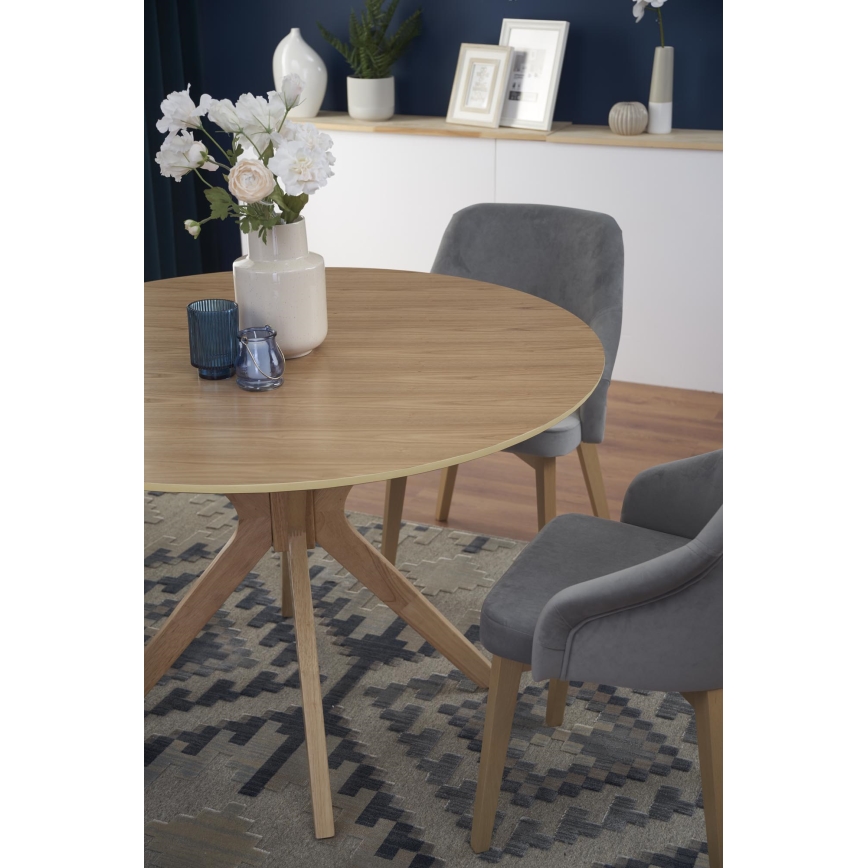 NICOLAS dining table, 120 cm diameter, brown
