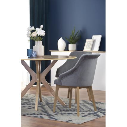 NICOLAS dining table, 120 cm diameter, brown