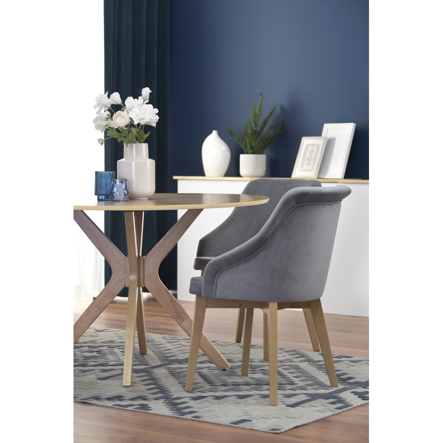 NICOLAS dining table, 120 cm diameter, brown