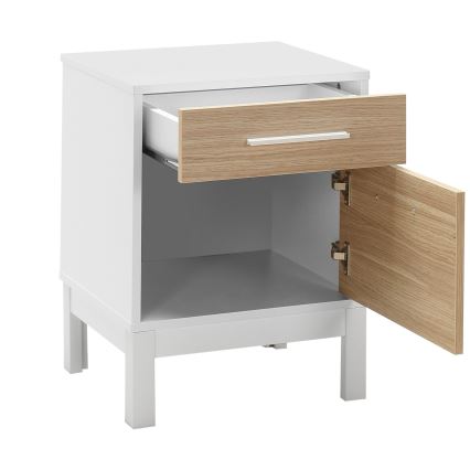 Nightstand 60x45 cm white/brown